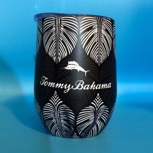 Tommy Bahama Black and White Leaf Tumbler